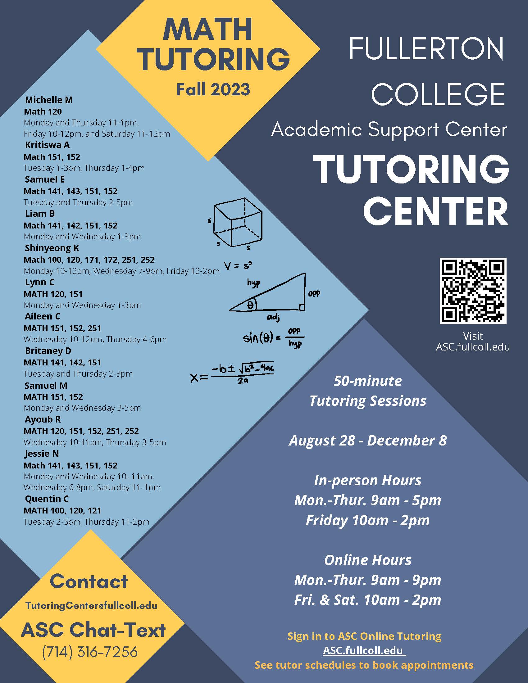 Math and Science Tutoring | Academic Support Center